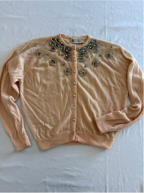 Vintage Women's Dalton Cashmere Beaded Cardigan Sweater